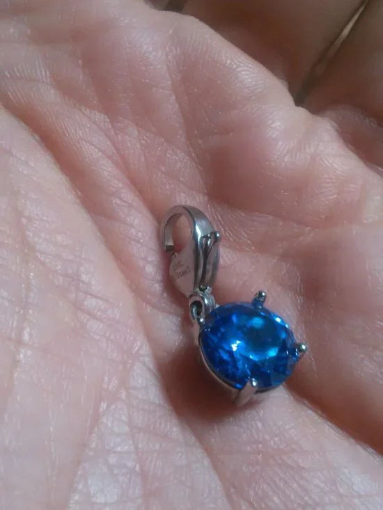 Multi-Faceted Purple Crystal Stainless Steel Charm - Picture 5 of 14